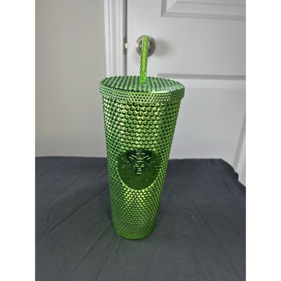Starbucks Other - Starbucks 2023 Green Chrome Studded Venti‎ Cold Cup Tumbler NWT